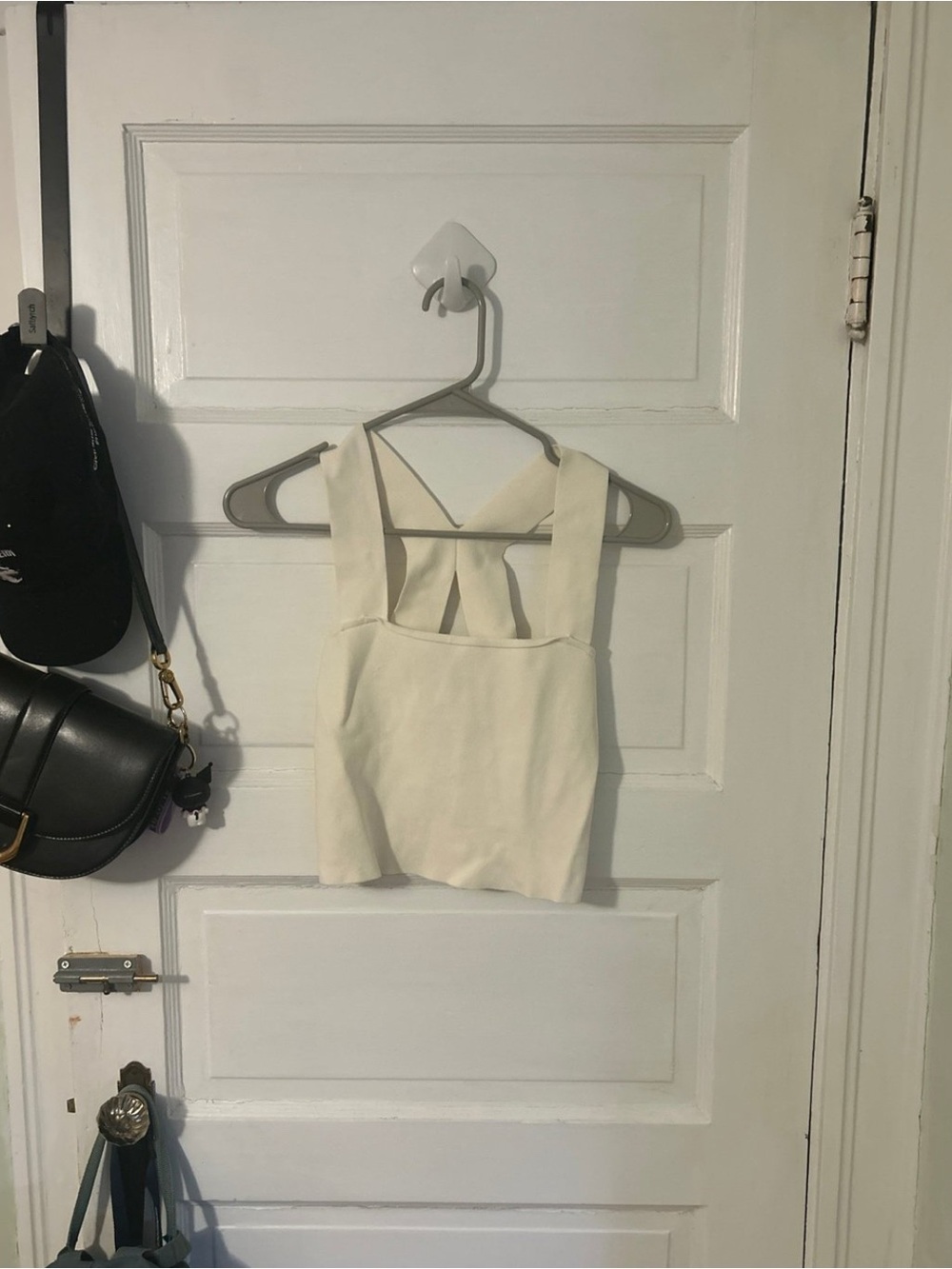 Express Cream Square-Strap Crop Top